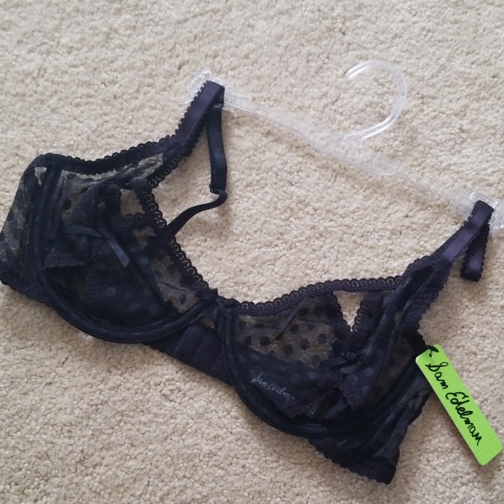 ☆ Sam Edelman ☆ NWT Peekaboo Black Mesh Lace Bra - Picture 5 of 8